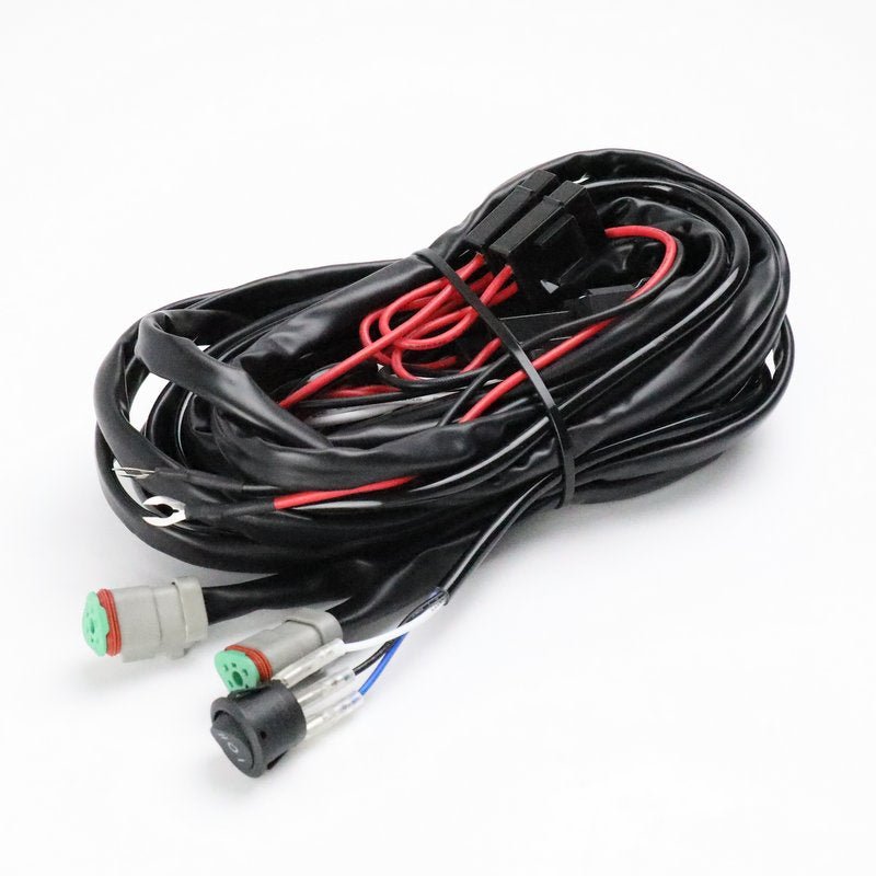 Wiring Harness - Dual Spots - Two Way Switch - with 3 Pin Triangle DT plugs - Jaguar Fitness